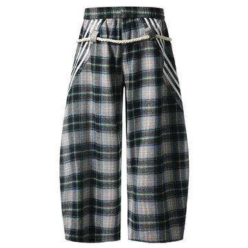 Baggy Plaid Jawstring Pants